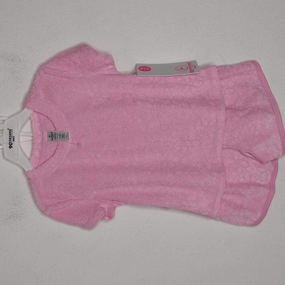 NWT 90 Degree Girl's Pink/Towel Terry Sunnywear 2 Pc Set Shirt/Shorts Size (4)